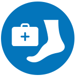 foot and medical case icon