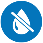 water droplet with line through it icon